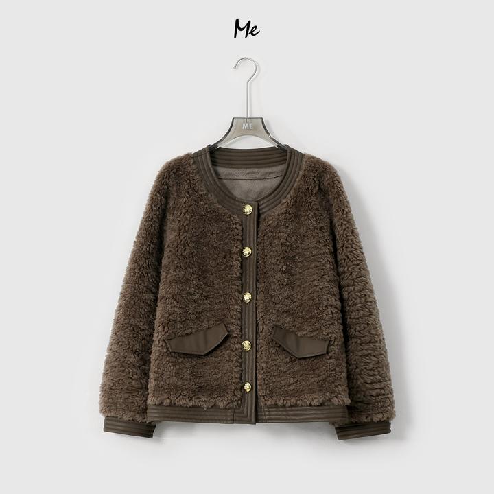 ME【里斯本】100绵羊毛初剪澳毛奢牌感时尚百搭毛毛外套MESA5870