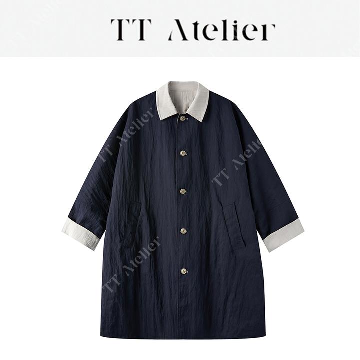 TT设计师【西部日记】进口两面穿新款微褶皱感女士风衣TT250209