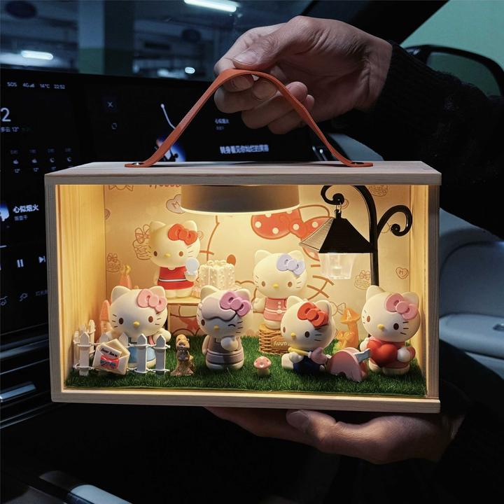 hellokitty凯蒂猫手办周边小夜灯礼物女生摆件嗨喽kt情人节的礼物