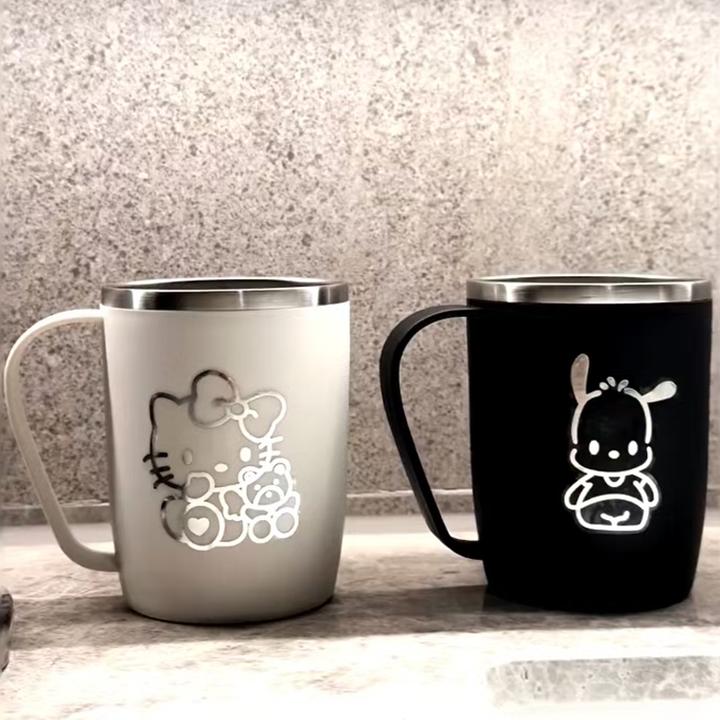 304不锈钢洗漱口杯防霉刷牙杯一家三口带手柄简约可爱情侣杯学生