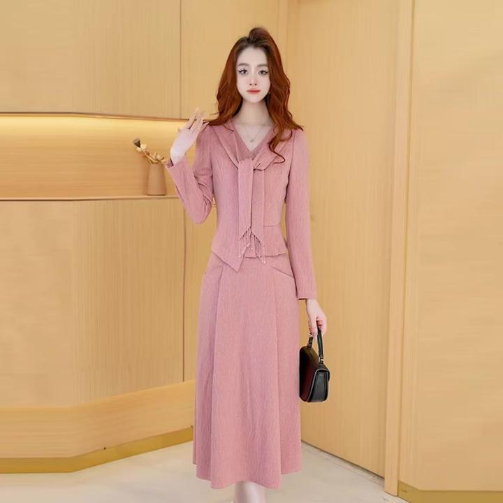 【两件套】早秋新款时尚修身显瘦休闲洋气气质显瘦减龄宽松套装裙