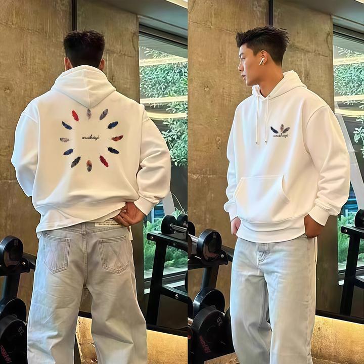 【重磅500G】卫衣男款秋冬新款美式潮牌连帽加绒宽松休闲男保暖外套