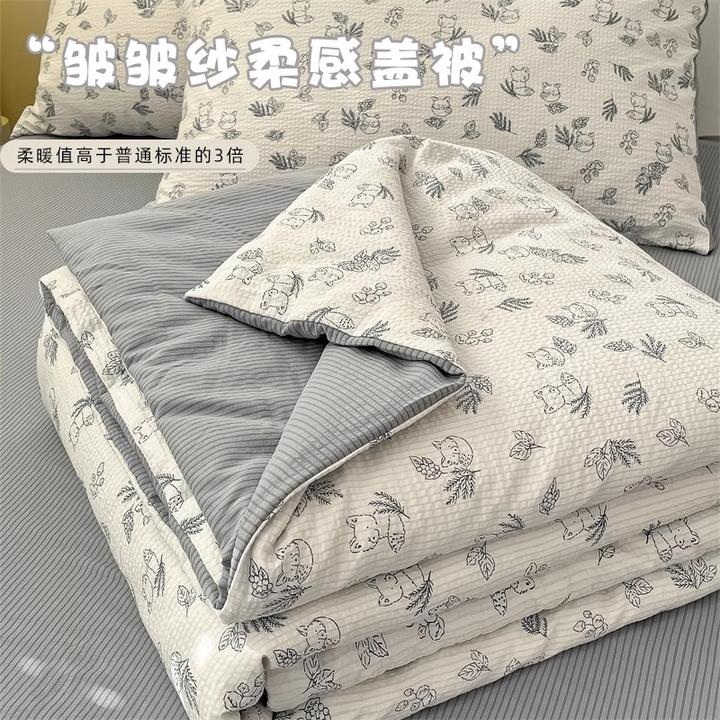 A类皱皱纱夏凉被空调被2025新款单人学生宿舍春秋被子被芯可机洗
