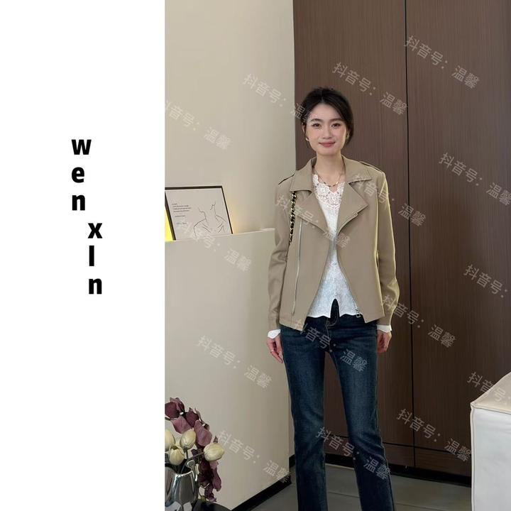 【清雨】2025新款夹克外套女春秋款气质百搭长袖休闲外套上衣