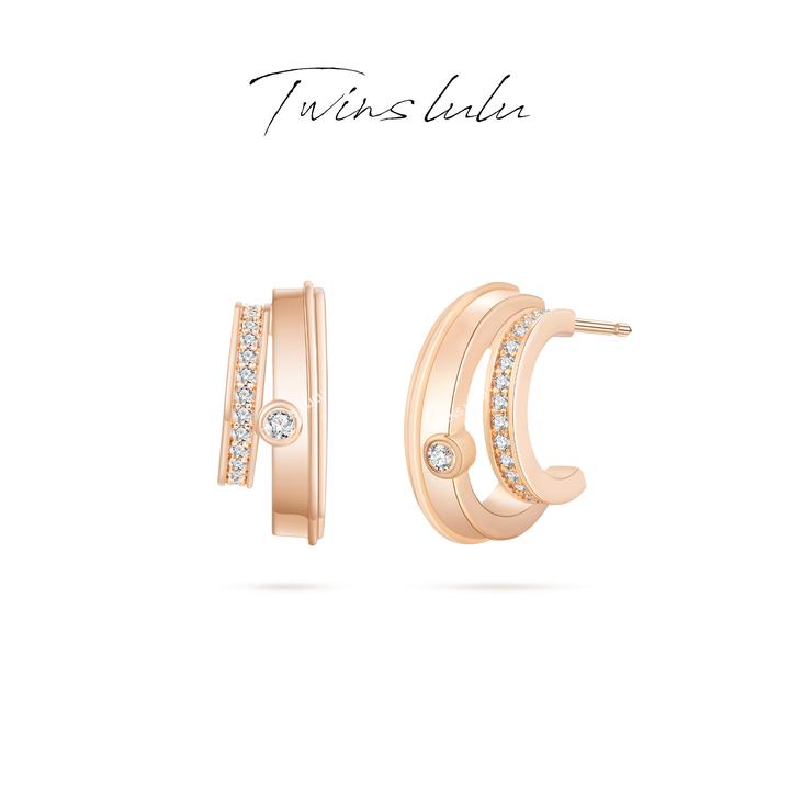 TWINS LULU 镀K金【星环】简约高级感明星同款饰品耳环TSL2379