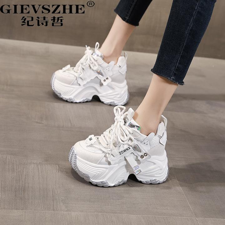 纪诗哲女鞋轻便休闲运动鞋百搭秋冬透气时尚韩版厚底增高老爹鞋女
