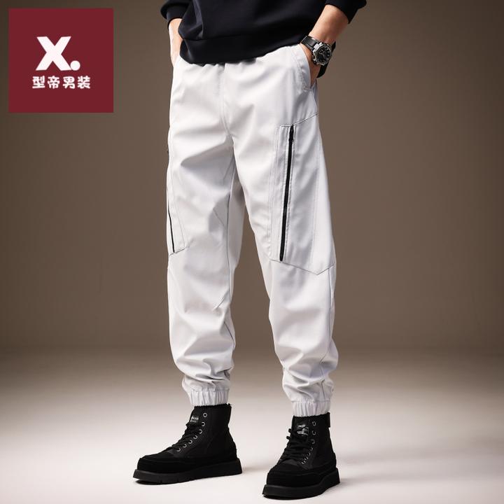 高端2025秋季新款防泼水冲锋裤男机能束脚宽松户外登山运动工装裤
