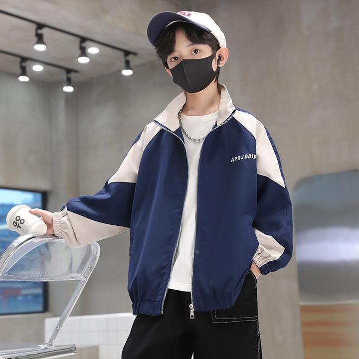 男童外套春秋款儿童秋季冲锋衣大男孩痞帅棒球服炸街夹克上衣洋气