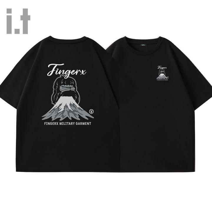 it FINGERCROXX美式短袖t恤女2025新款夏季潮牌休闲黑色半袖体恤