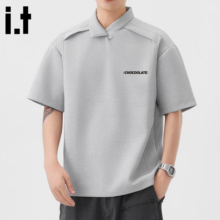 i.t:CHOCOOLATE翻领设计感短袖Polo衫2025年夏季男款半袖上衣t恤