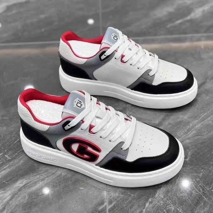 2025春季新款欧货鞋子厚底百搭鞋运动板鞋真皮潮春春季真皮男板鞋