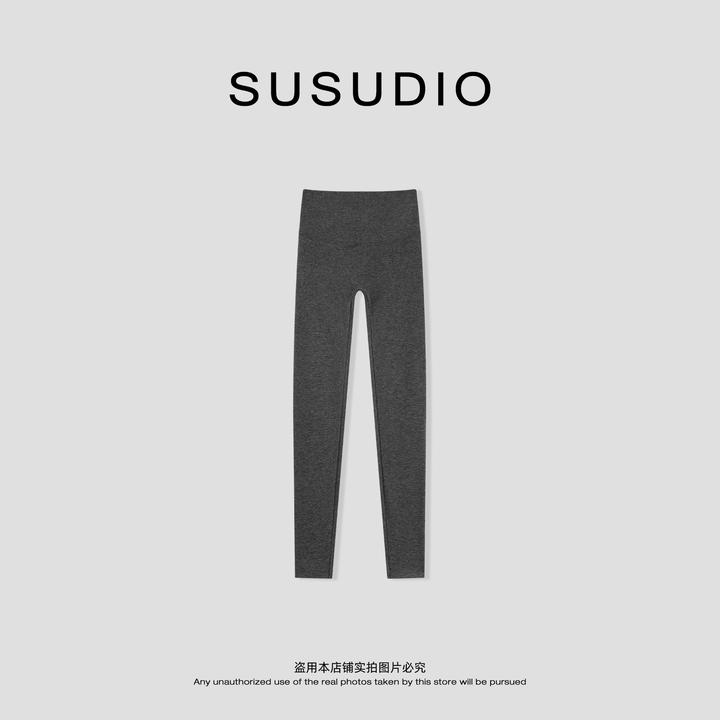 SUSUDIO 早秋高腰纯色无尴尬线高弹收腹小脚打底裤 E5029