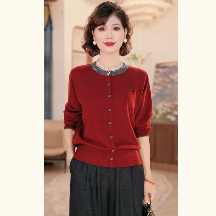 年轻妈妈2025新款秋装时尚减龄针织洋气中老年女装上衣服