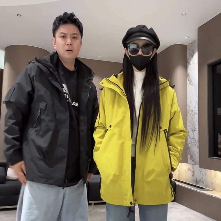 宿慕SUMU男女同款连帽冲锋衣三合一2025新款秋冬情侣外套女装2518