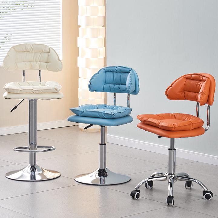 靠背美甲椅子电脑椅家用舒适学生写字旋转升降网红化妆美容吧台椅