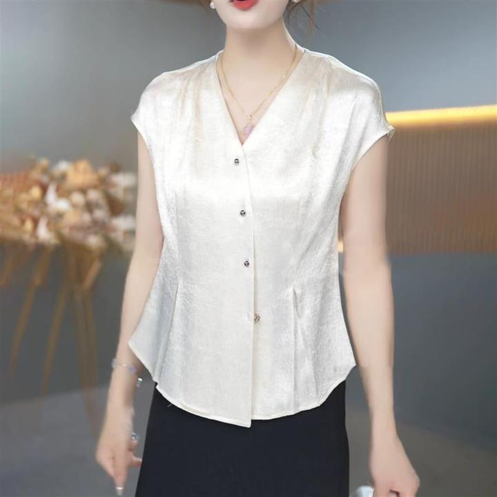 雪纺衬衫女2025新款夏季广东普宁轻奢高级感妈妈减龄洋气小衫上衣