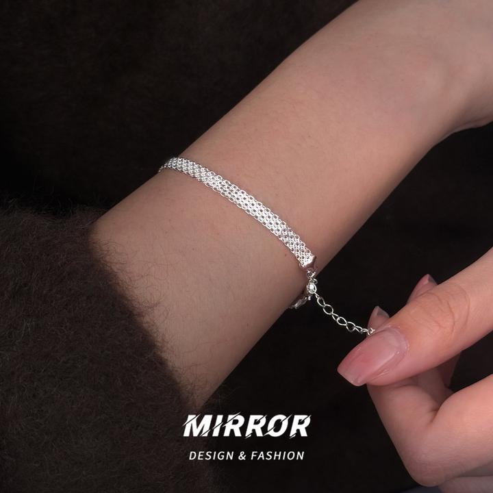 小麋人 925银手链 CS4531编织蕾丝表带手链女手环手饰创意气质