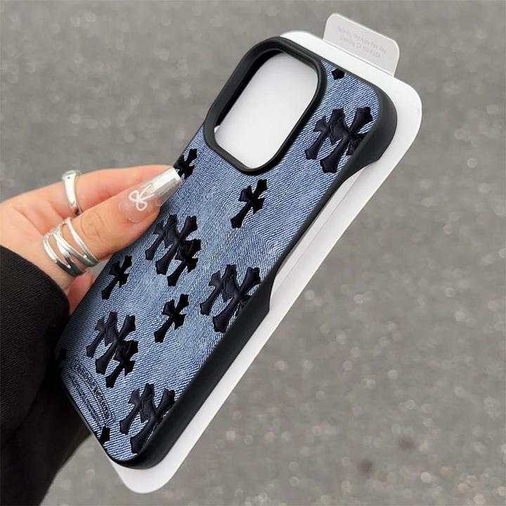 牛仔克罗心半包软壳适用苹果16/15promax手机壳iphone14/12/11/13