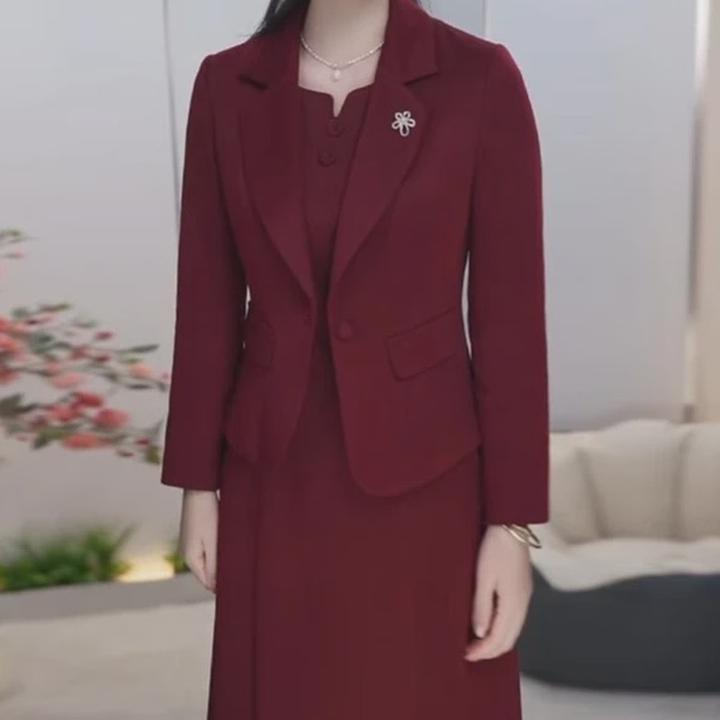 连衣裙2025新款女春秋十三行高级感款轻奢爆喜婆婆婚宴装妈两件套