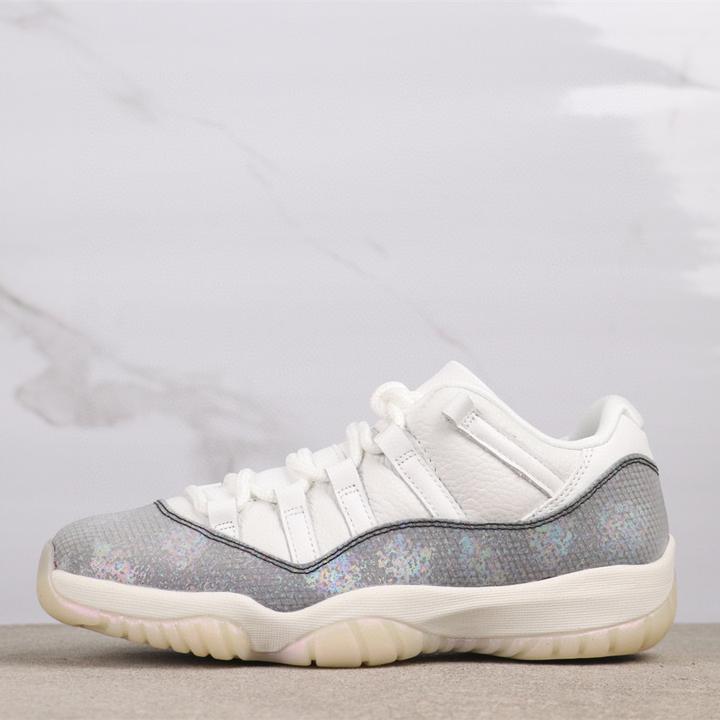 AJ11低帮白色撕撕乐透气减震回弹男鞋缓震篮球鞋跑步情侣运动鞋子