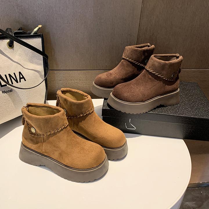 欧货松糕厚底勃肯短靴女2025秋新款英伦风切尔西靴轻便舒适马丁靴