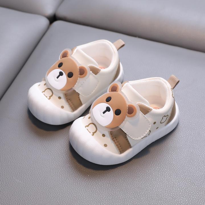春秋季宝宝学步鞋婴幼儿防滑鞋卡通魔术贴皮面步前鞋小童软底鞋子