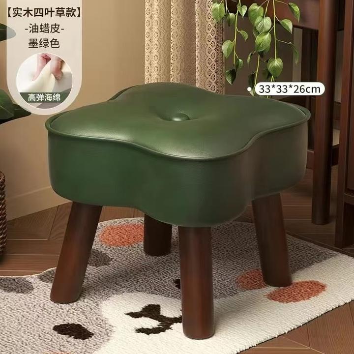 凳子换鞋凳实木凳猫爪皮小凳子板凳收纳凳小凳子软包家用小凳子