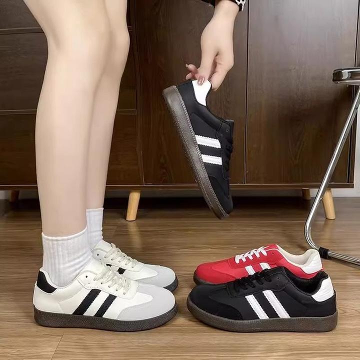 百搭复古德训鞋春秋新款休闲女鞋运动小白鞋平底鞋阿甘鞋学生板鞋