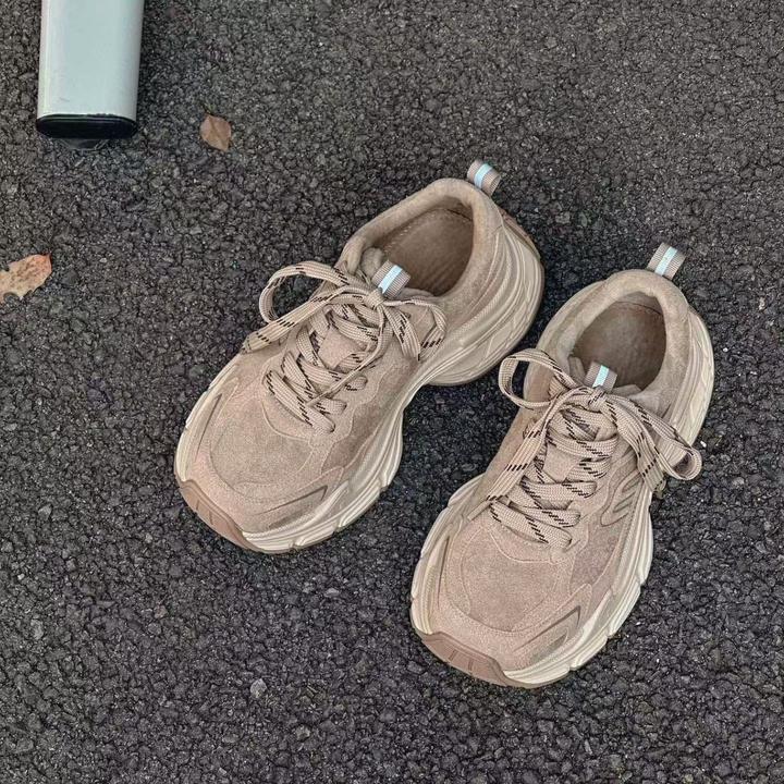 时尚女款舒适百搭女士加绒老爹鞋低帮运动鞋