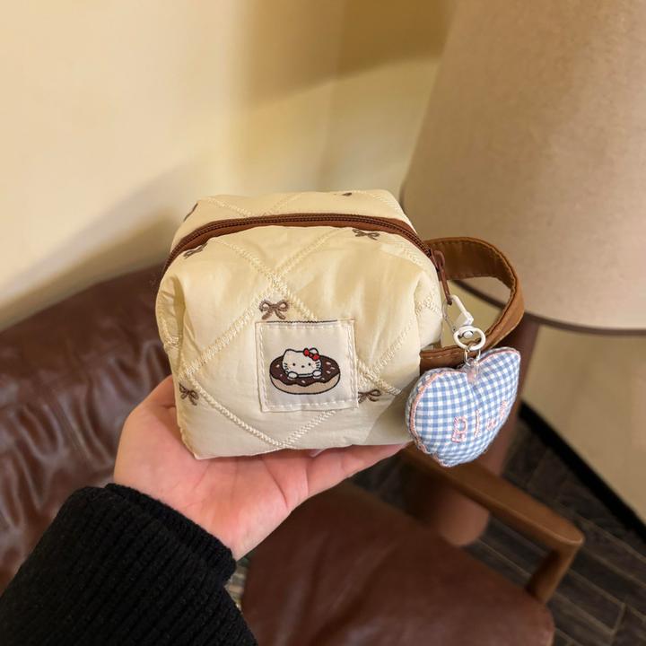 手拎包化妆包便携式kt小猫咪收纳包可爱卡通小众手拿包便携洗漱包