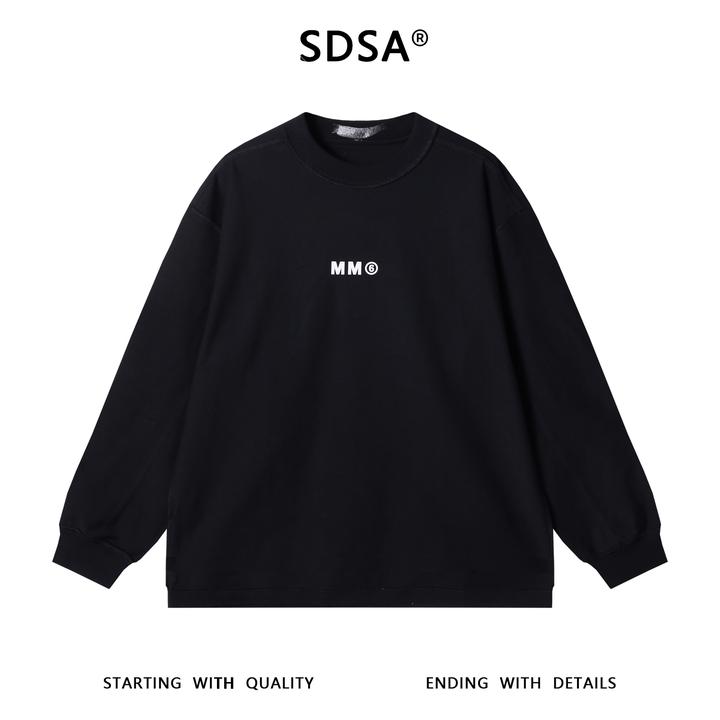 SDSA男士秋冬新款痞帅男装美式高街刺绣字母圆领卫衣宽松百搭上衣