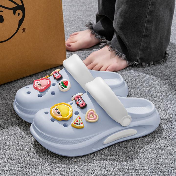 亲子洞洞鞋女款外穿2025夏季新款爆款防滑踩屎感沙滩包头凉拖鞋女