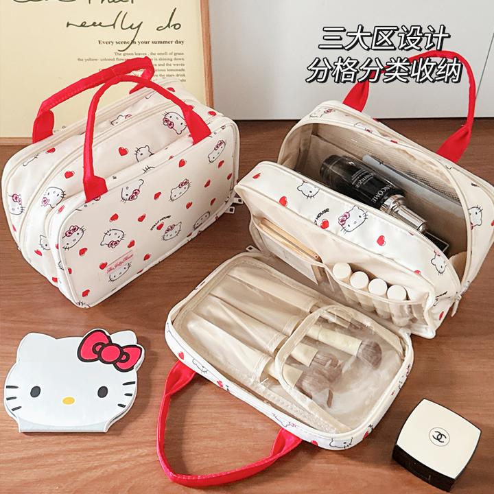 化妆包女便携手提化妆品收纳包大容量外出旅行洗漱包收纳分区防水