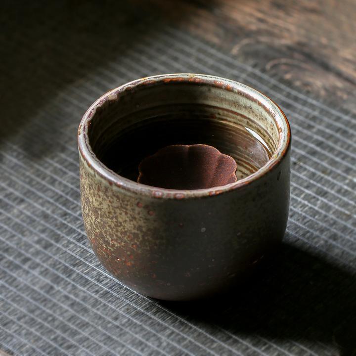 手工渣斗小号水盂干泡茶渣缸日式建水复古陶瓷茶洗桌面果皮废水缸