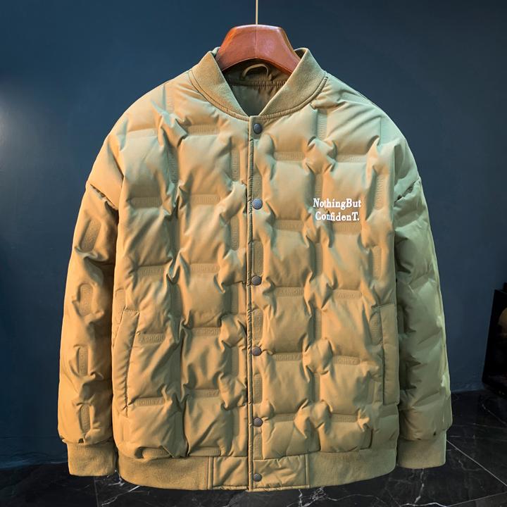 蒙鲁巴恩加大码羽绒服男高端休闲冬季保暖加厚外套棒球领加绒衣服