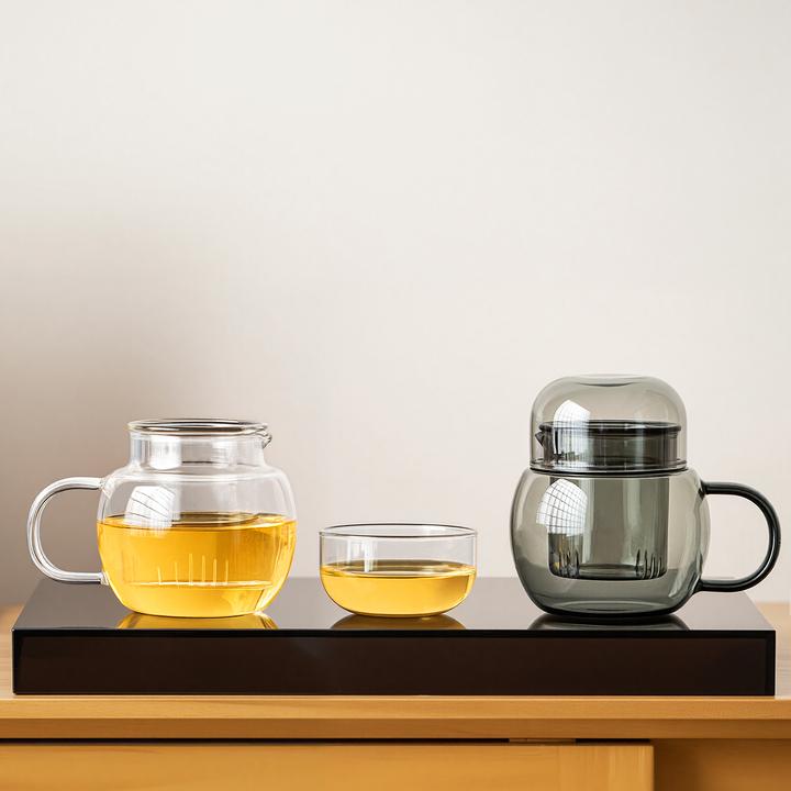 煌山2025新款一人饮玻璃茶壶家用办公泡茶小壶单人茶具茶水分离壶