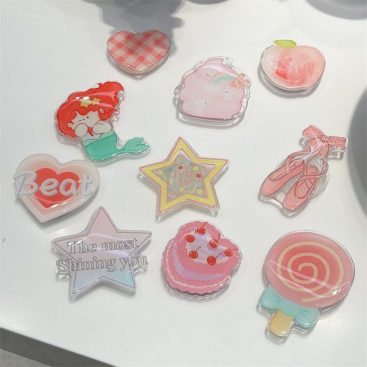 滴胶气囊支架创意亚克力卡通懒人可伸缩折叠手机支架异形手机支架