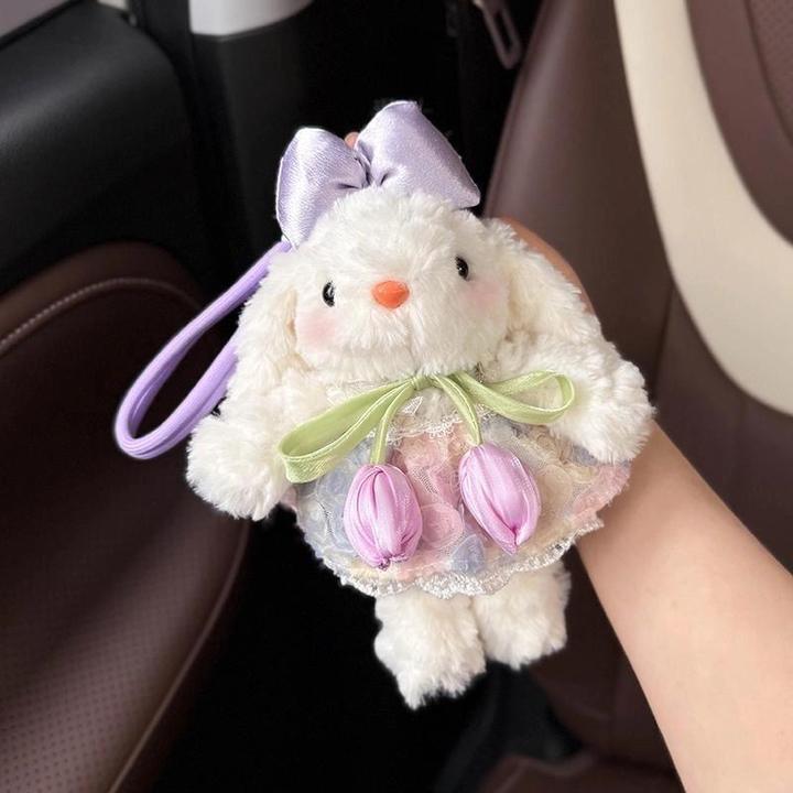 露丝同款兔子挂件钥匙包包饰品可爱汽车电动车钥匙扣毛绒公仔玩偶