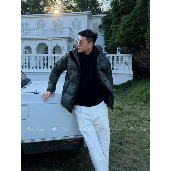 MBNL-F「素雅绿绒」秦磊男装90白鹅绒极简质感羽绒服LL-WYR7006