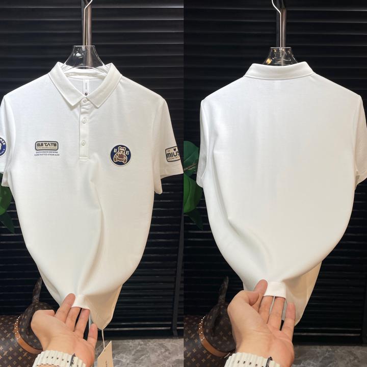 夏季新款轻薄透气舒适百搭男士polo衫休闲半袖修身商务翻领