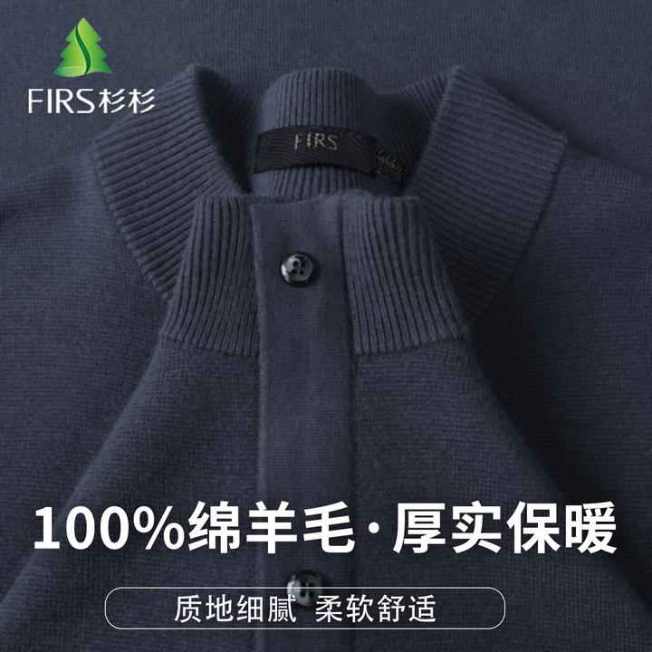 FIRS/杉杉男士爆款羊毛衫【100%绵羊毛】宽松舒适柔软厚实纯色上衣