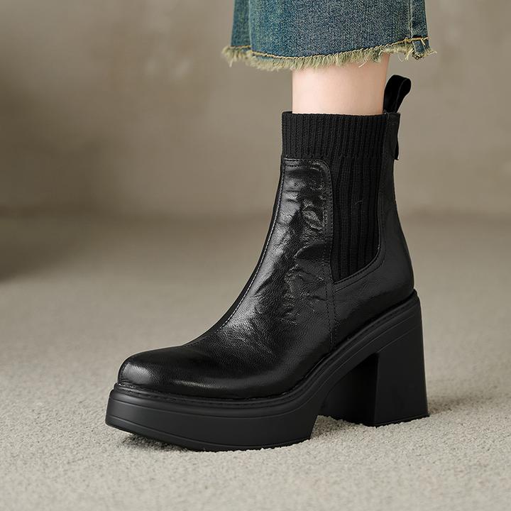 厚底马丁靴女2025年春秋新款百搭粗跟时装靴舒适超火短靴子潮