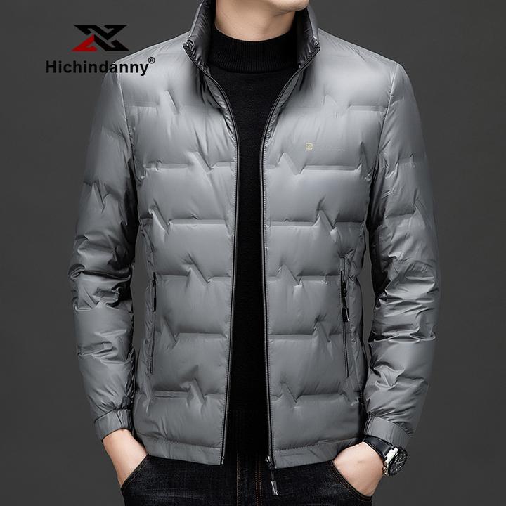 HICHIN立领鸭绒羽绒服男冬季款时尚休闲短款加厚防风保暖夹克外套