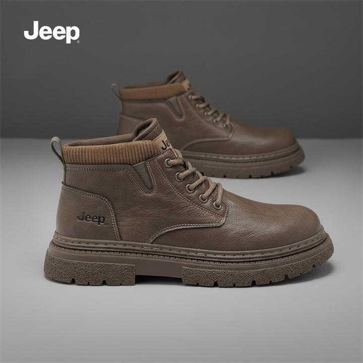 JEEP/吉普2025年新款休闲马丁靴秋冬复古色时尚百搭款高帮男士靴
