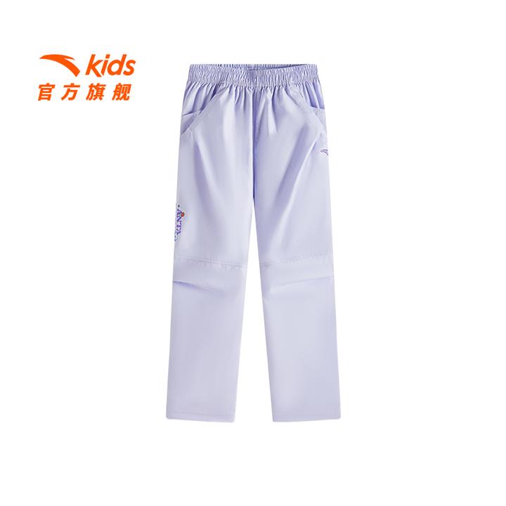 安踏儿童姆明户外女大童运动长裤2025新款青少年宽松直筒裤潮裤子