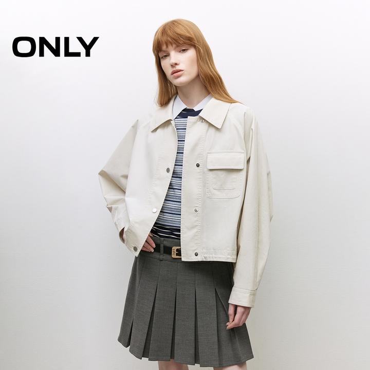 ONLY2025夏季新款简约百搭插肩袖翻领宽松显瘦外套女|125236003