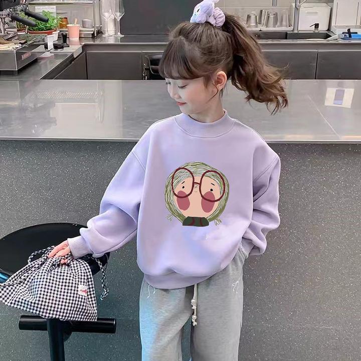 女童加绒卫衣秋冬超好看大童装洋气加厚衣服女孩上衣儿童冬装洋气