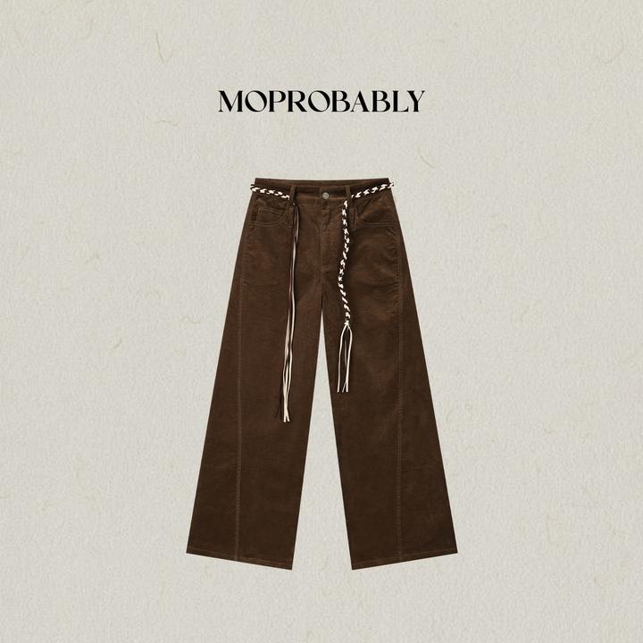 Moprobably李予诺「慕质」文艺度假风个性化腰带休闲裤L5363008