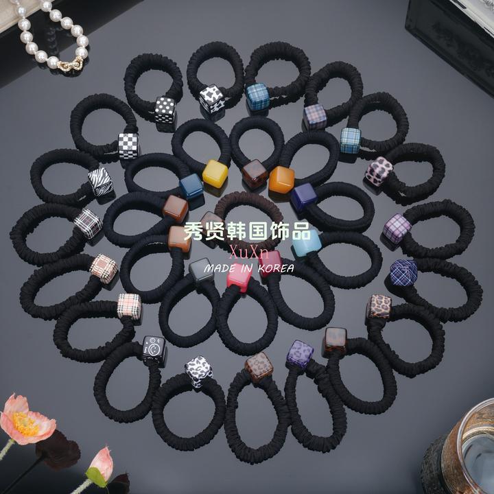 韩国超柔系列方块韩系发圈发饰ins小众饰品氛围感发饰小件饰品