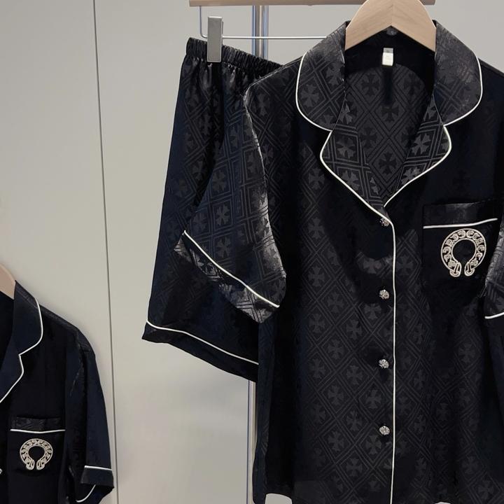 【罗家高定】春夏男士情侣高质量水光丝睡衣柔软长袖长裤家居服套装